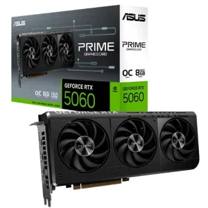 Tarjeta Grafica ASUS TUF Gaming GeForce RTX™ 5060 8GB GDDR7 OC Edition (PCIe® 5.0, HDMI®/DP 2.1, ranura 3.1, componentes de grado militar, revestimiento protector de PCB, ventiladores axiales)