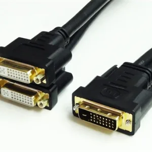 Cable divisor Splitter DVI-D, DVI-D Macho a 2 DVI-I Hembras, 15 cm