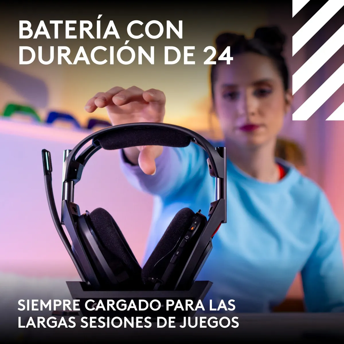 Audifonos Gamer Inalambricos Serie Astro A50 Gen5 + Estación Base Color Negro - Imagen 3