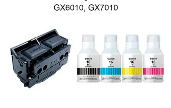 Kit Cabezal Canon Maxify GX6010 - GX7010 (Incluye 4 tintas GI-16 BK, C, M, Y)