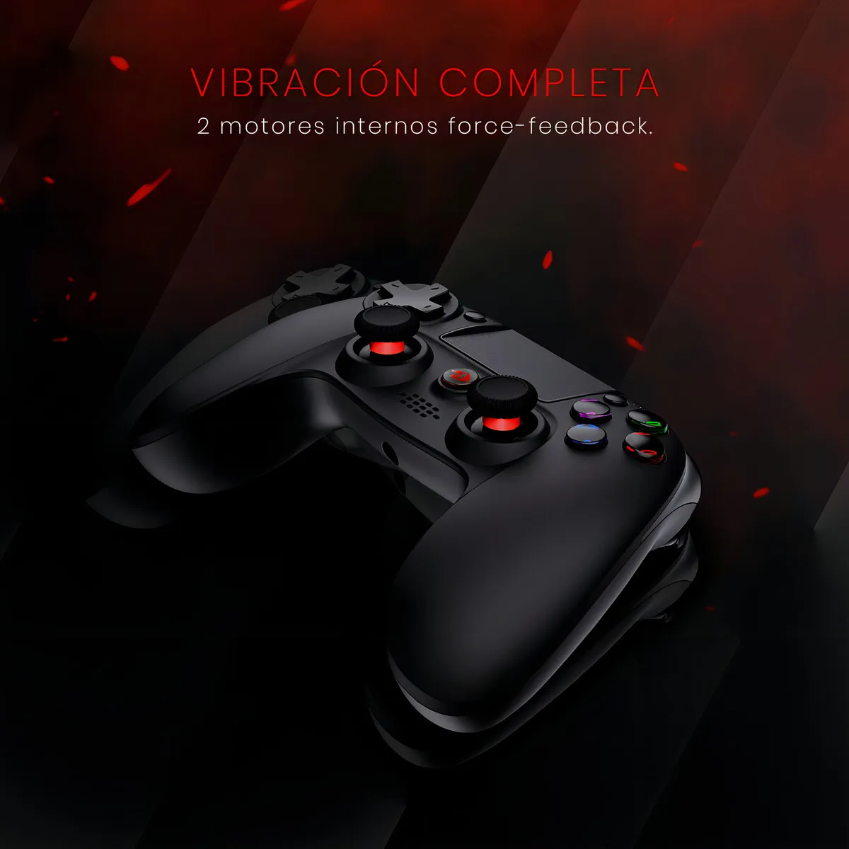 Control Joystick Gamer Redragon Juno G818 Bluetooth / Alambrico, Negro, Panel Táctil, Conector 3.5mm - Imagen 2
