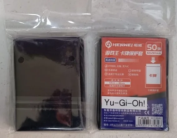 Protectores Fundas para Cartas Henwei Yu-Gi-Oh 63x90 mm 50 unidades Color Negro