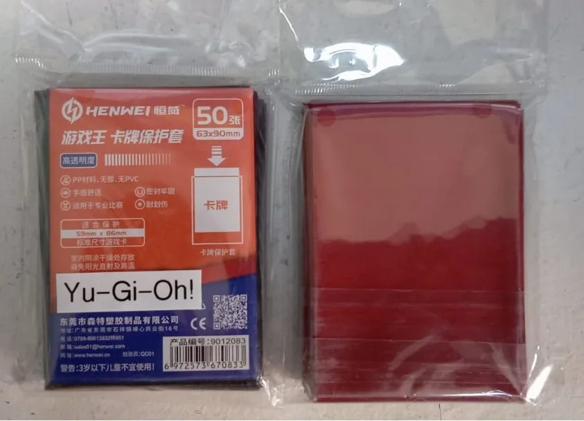 Protectores Fundas para Cartas Henwei Yu-Gi-Oh 63x90 mm 50 unidades Color Rojo