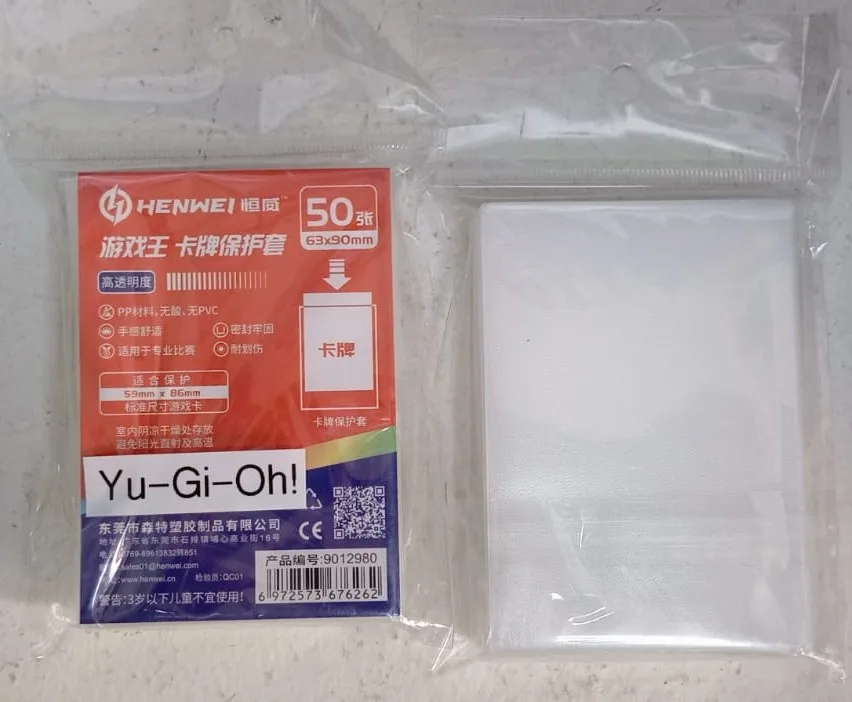 Protectores Fundas para Cartas Henwei Yu-Gi-Oh 63x90 mm 50 unidades Color Blanco