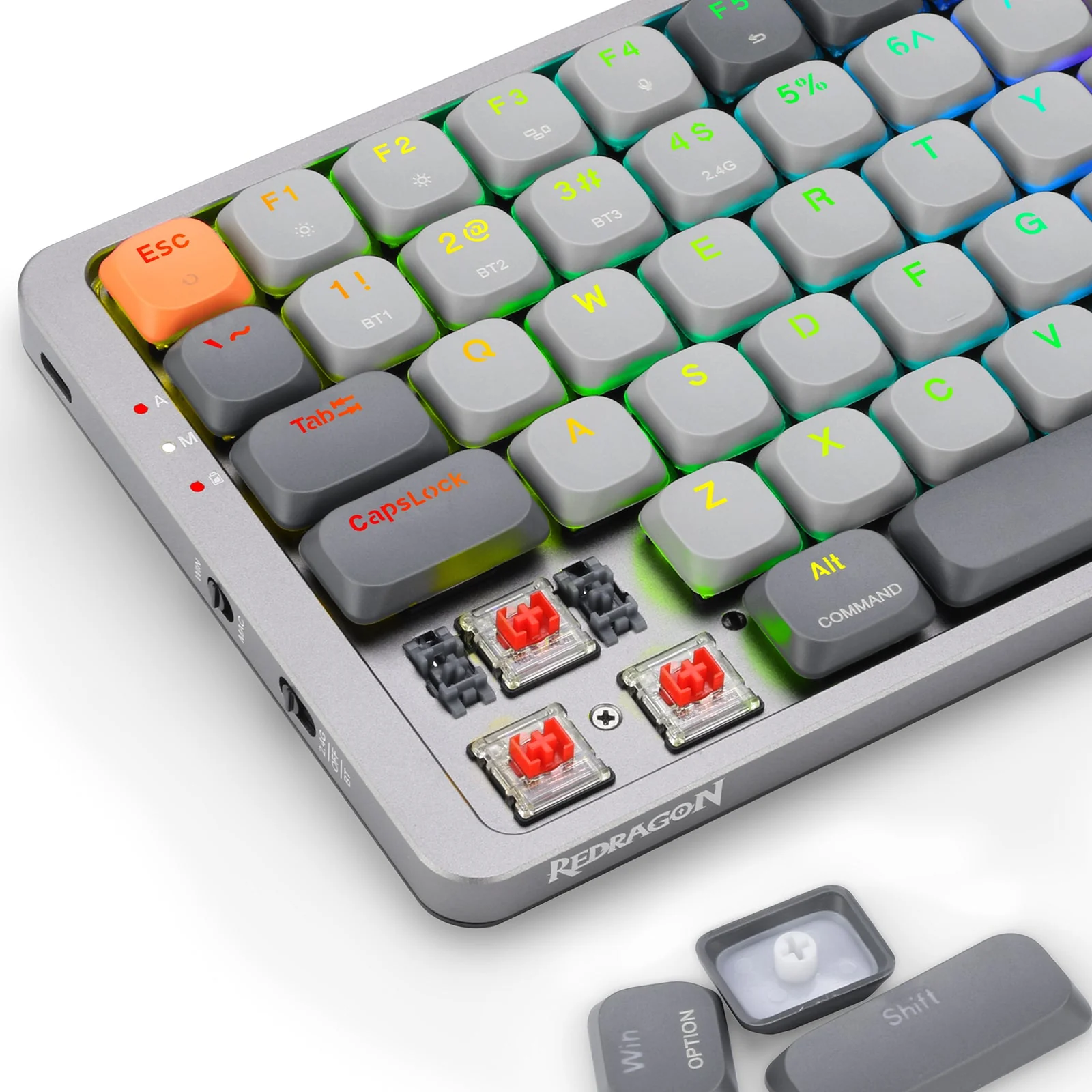 Teclado Gamer Redragon Azure 75% Low Profile K652GG-RGB-PRO Español Inalambrico - Imagen 5
