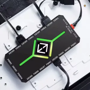 Controlador ARGB 3 en 1 de 5V y 3 pines, concentrador de ventilador de refrigeración, concentrador de succión magnética PWM de 4 pines, concentrador de ventilador PWM, puertos de 1 a9 para ordenador, ventilador con cubierta de PC