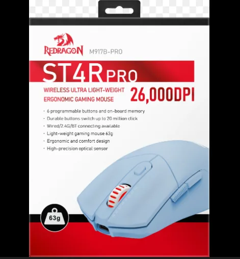 Mouse Redragon Star Pro M917B-PRO (Celeste) Inalambrico