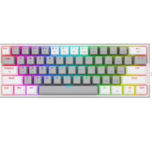 Teclado Gamer Mecánico Inalámbrico Redragon K616-RGB WG-SP Pro en color gris y blanco