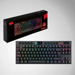 Teclado Mecánico Inalámbrico Redragon Horus K621 RGB SP TKL con switches rojos