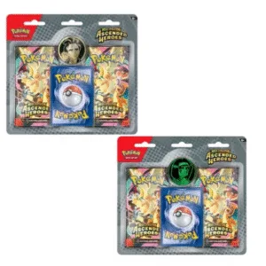 Cartas Pokemon TCG Mega Evolution Ascenso Heroico - 3 Pack Blister -  Erika o Larry en Ingles