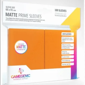 Funda Protectora de Cartas TCG Matte Prime Sleeves Gamegenic 100 Sobres Naranja 66x91
