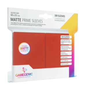 Funda Protectora de Cartas TCG Matte Prime Sleeves Gamegenic 100 Sobres Rojo 66x91
