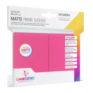 Funda Protectora de Cartas TCG Matte Prime Sleeves Gamegenic 100 Sobres Rosado 66x91