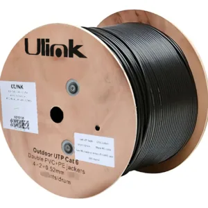 Cable de red exterior Cat6, 24 AWG, 100% cobre, 4x2x0,52, caja de 100 mts