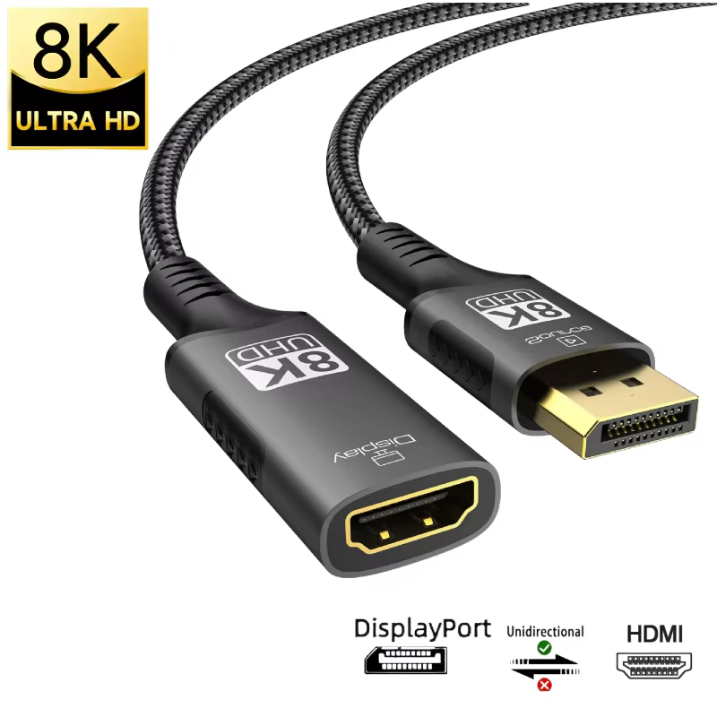 Adaptador DisplayPort a HDMI – 8K 60Hz / 4K 120Hz