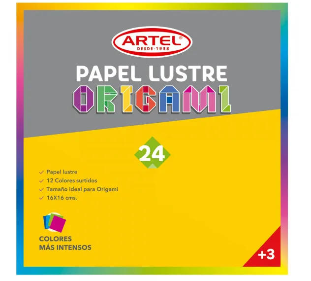 BLOCK PAPEL LUSTRE 16X16 CM 24 HOJAS ARTEL