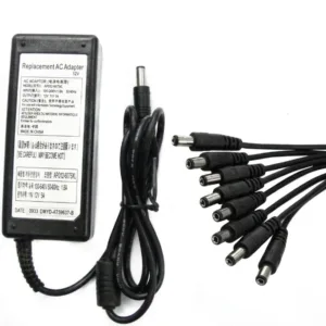 CARGADOR CAMARAS 12V - 8A CON CABLE PULPO 8 BOCAS