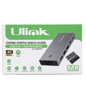 Cofre porta disco duro NVME con multipuerto 5 en 1 / UL-HDDHUB