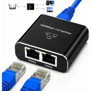 Extensión Doble Enchufe RJ45 Socket Ethernet de 2 RJ45 Cat5