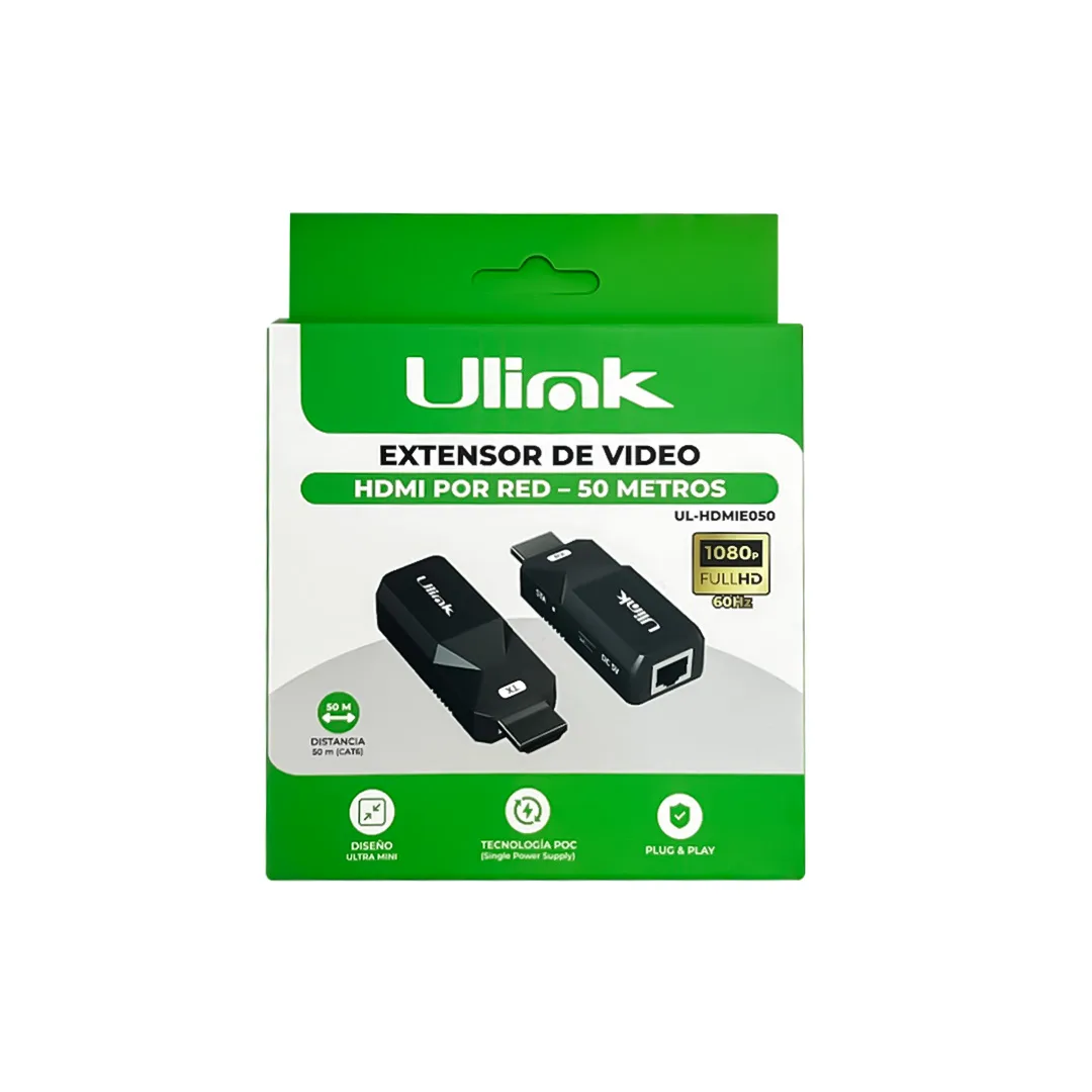 Extensor HDMI por UTP hasta 50 Metros UL-HDMIE050