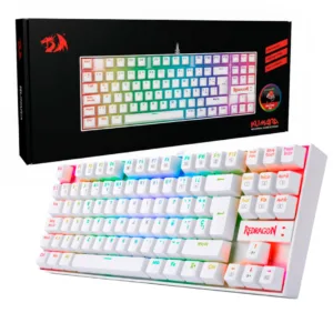 Teclado Gamer Redragon Kumara White red Switch Español K552W-RGB-1R-SP