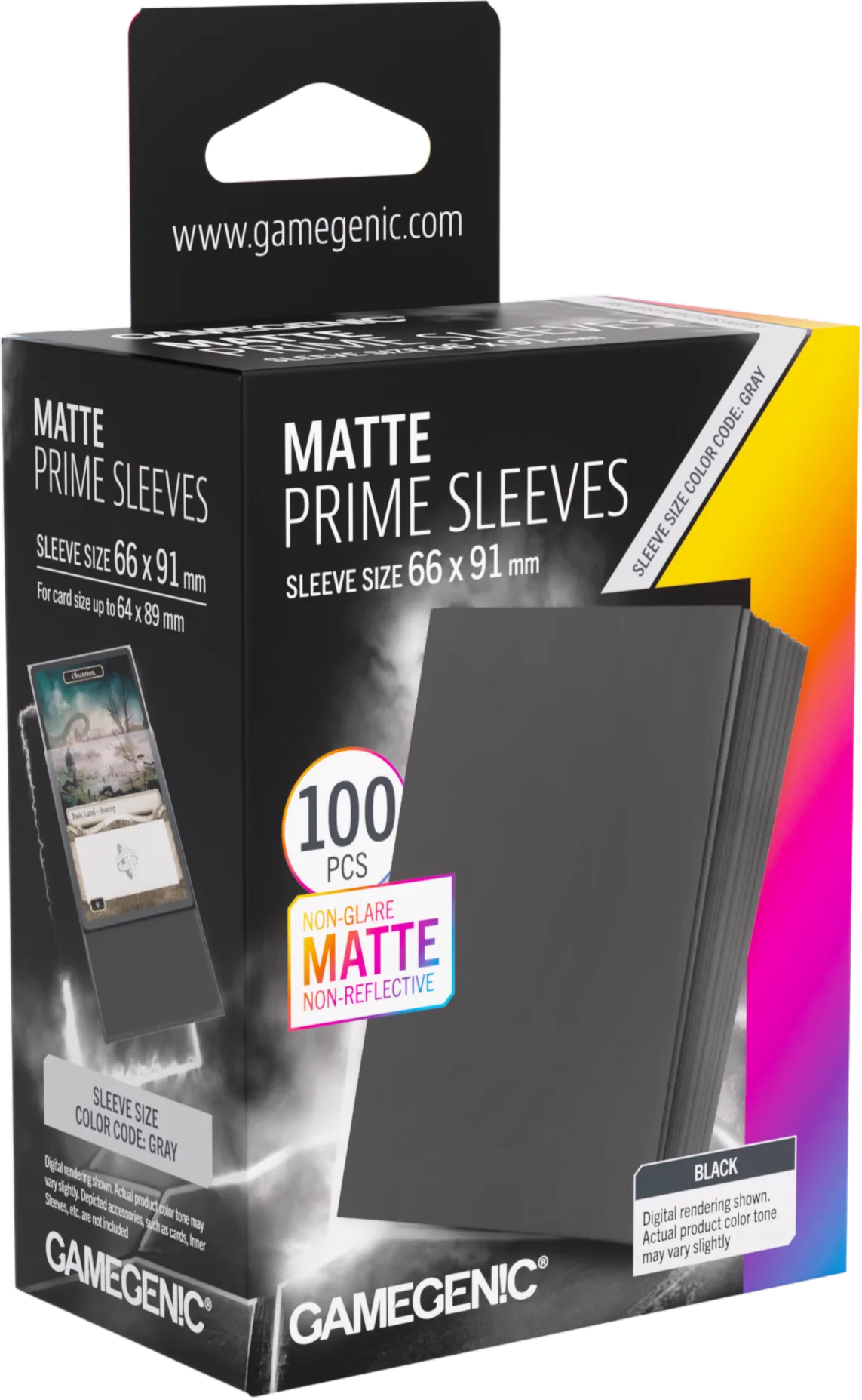 Gamegenic – Matte Prime Sleeves Black 66 × 91 mm