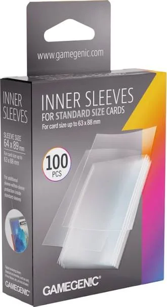 Gamegenic Inner Sleeves Standard 64 × 89 mm – 100 unidades